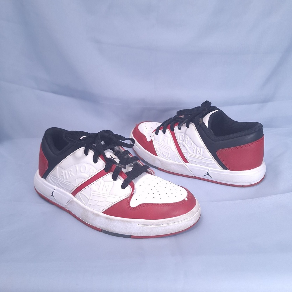 Nike Jordan Nu Retro 1 Low Chicago Sneakers Kids 5Y‎ Women 6.5 White Red Shoes